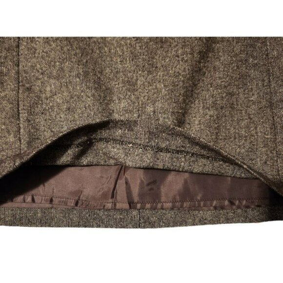 Dalia Collection Pencil Skirt Wool Blend Lined Brown w/ White Womens Size 6 - Picture 4 of 5
